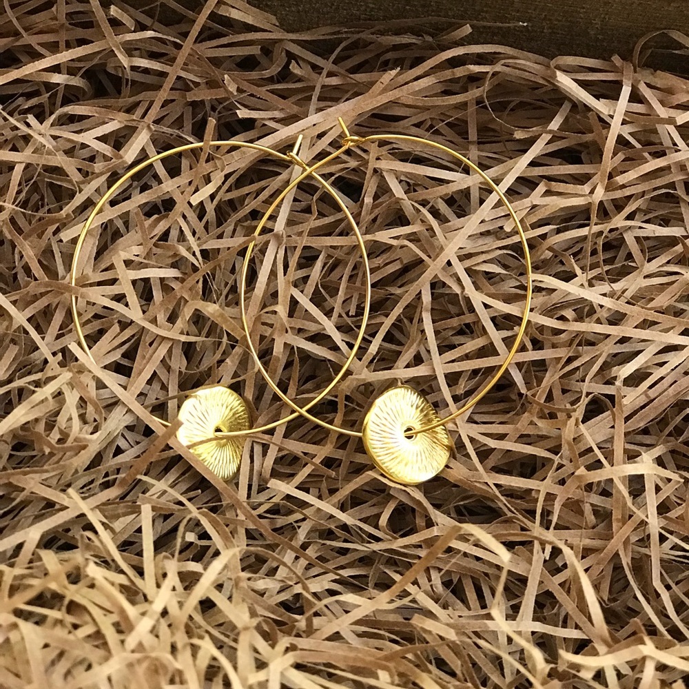 Handmade gold hoop earrings